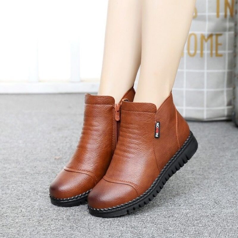 Bota de Inverno Ankle Boot Cano Baixo Tendência