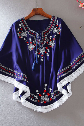 Bata Poncho Bordada Natura Vibes 2 Bata Poncho Bordada Natura Vibes 2