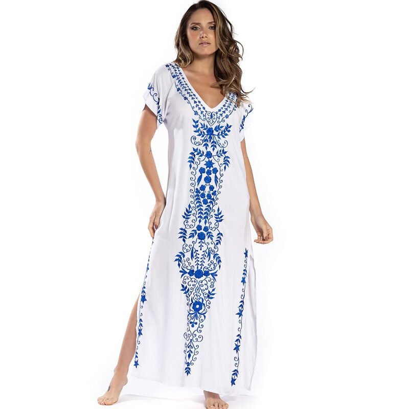 Vestido Saída de Praia Longa com Fenda nas Laterais 4