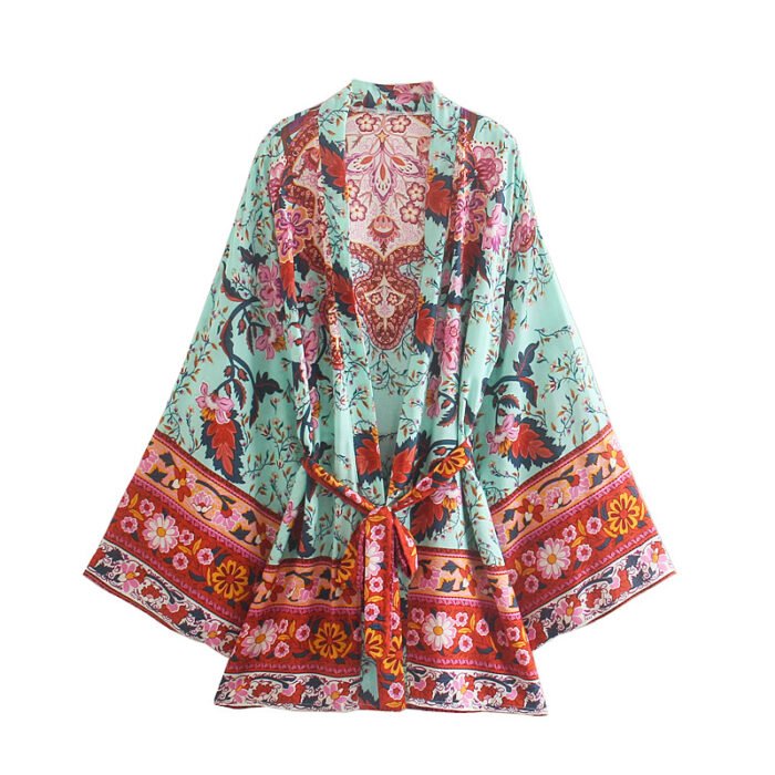 Kimono Alongado em Viscose With Love com Cinto Faixa 1