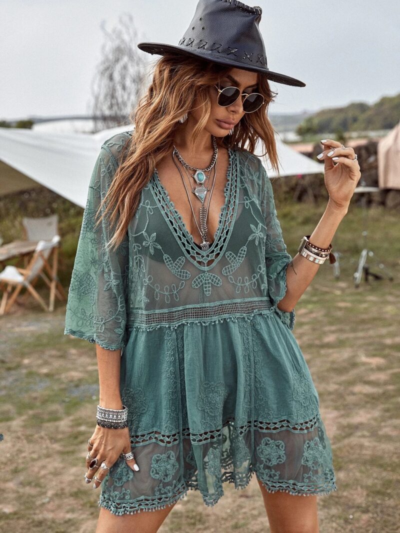 Vestido Saida de Praia Renda Bordada Oasis 3