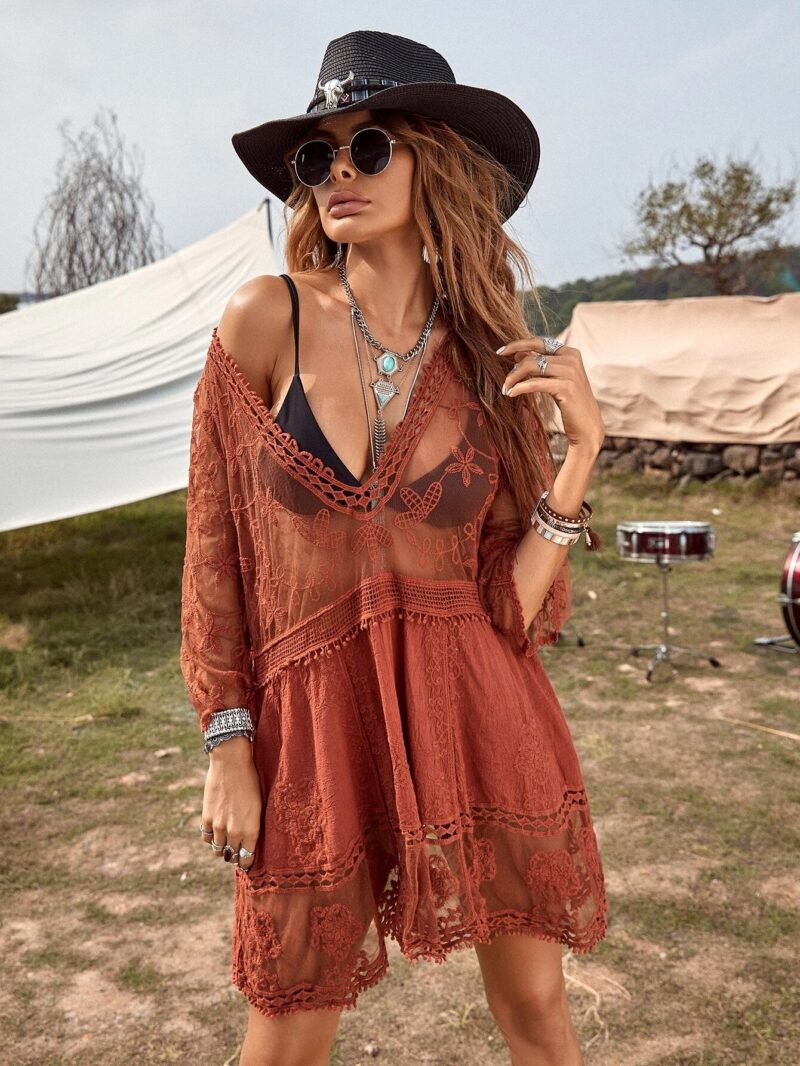 Vestido Saida de Praia Renda Bordada Oasis 6