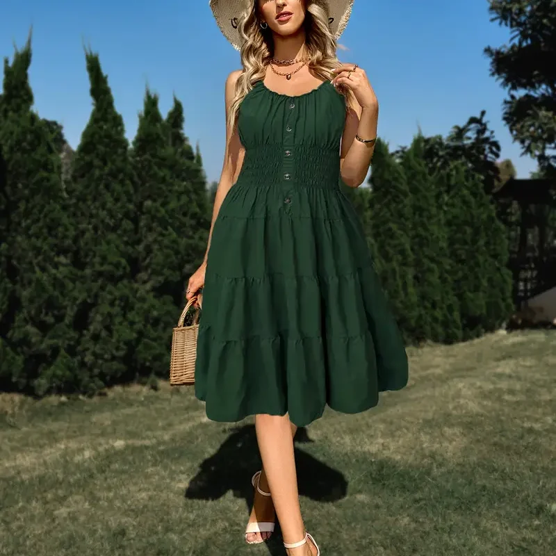 Vestido Cintura Marcada Botoes 7