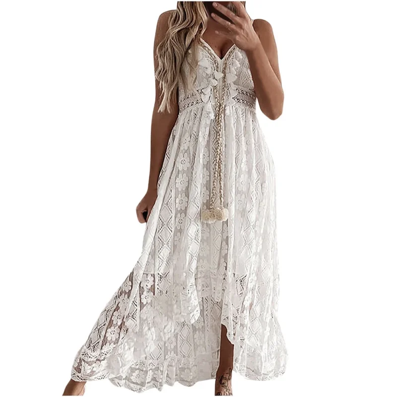 Vestido Rendado Boho White (1)