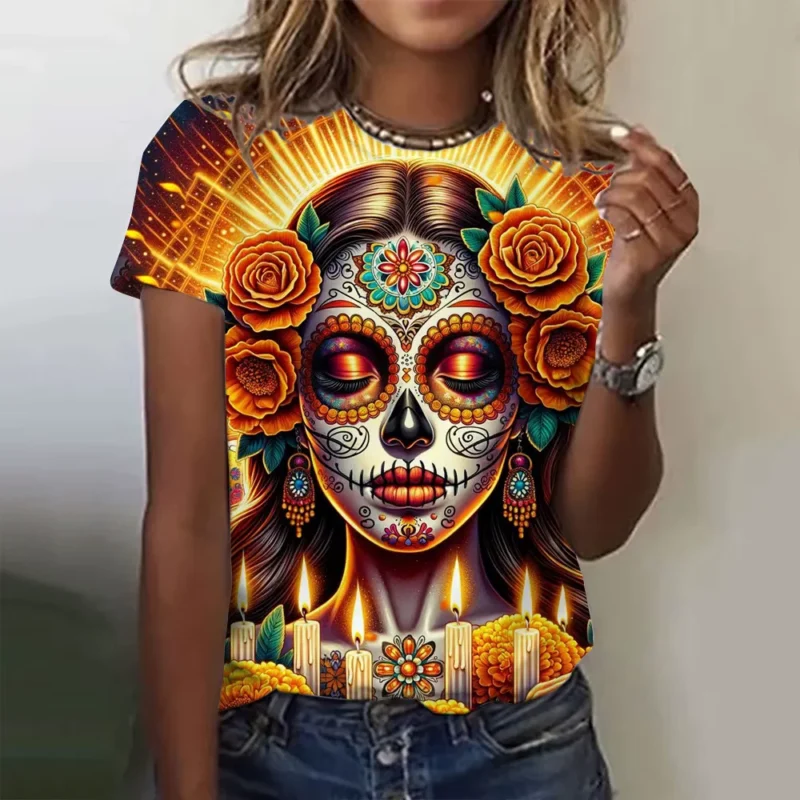 Camiseta Feminina Caveira Mexicana (1)