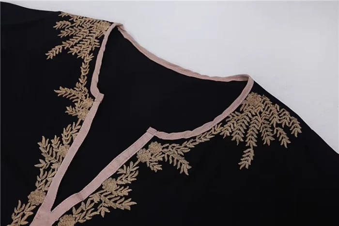 Kaftan Preto Bordado Dourado (3)