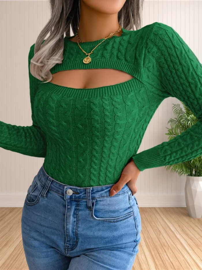 Blusa Tricô Recorte no Busto 18