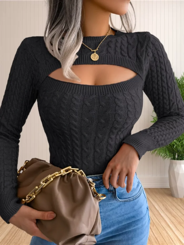 Blusa Tricô Recorte no Busto - Image 17