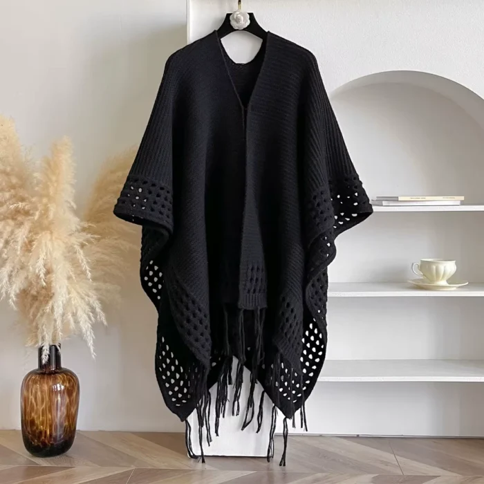 Poncho Tricõ Boho Franjas 2