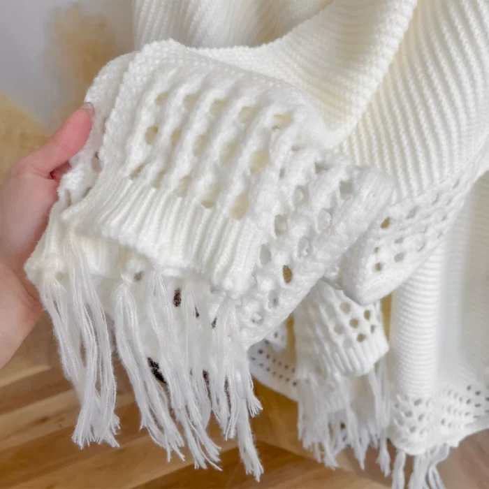 Poncho Tricõ Boho Franjas 6