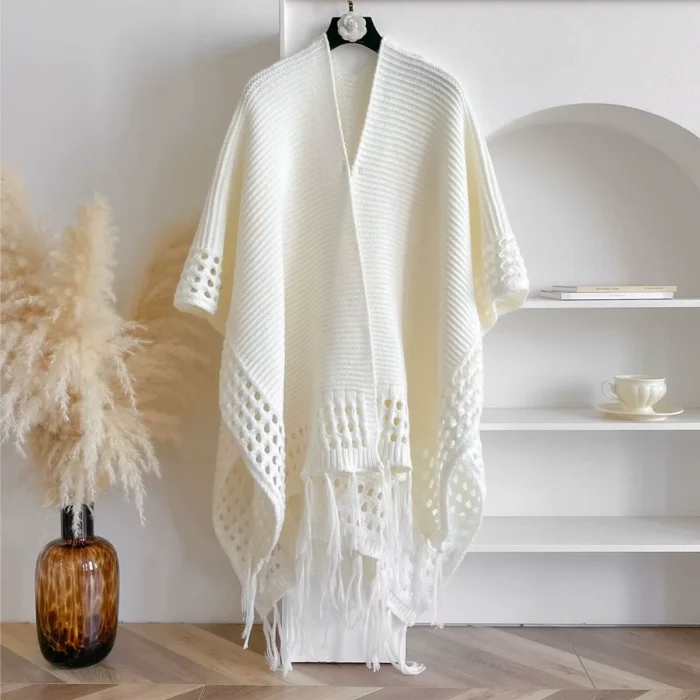 Poncho Tricõ Boho Franjas 8