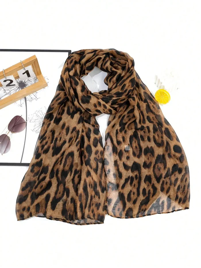 Cachecol Boho Estampa Leopardo - Imagem 4