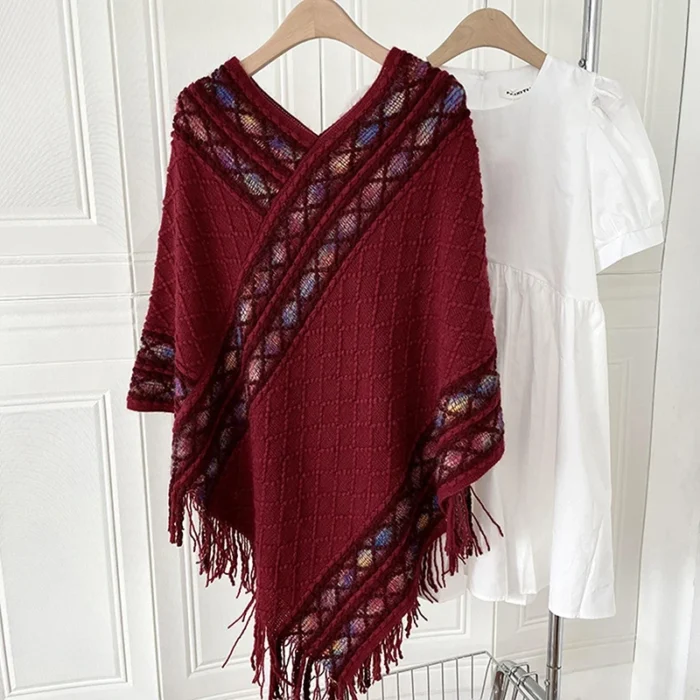 Poncho Boho Franjas Aline 10