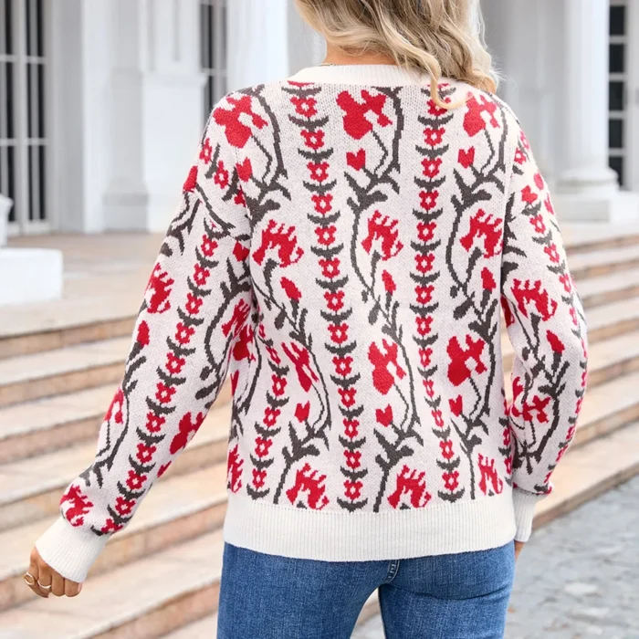 Suéter Boho Tricô Floral - Imagem 7