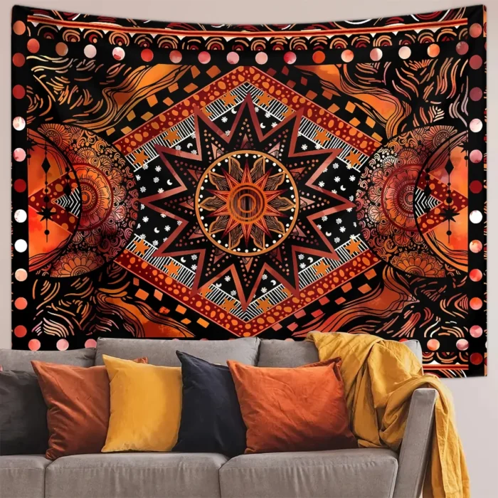 Tapeçaria Decorativa Mandala Boêmia - Imagem 4
