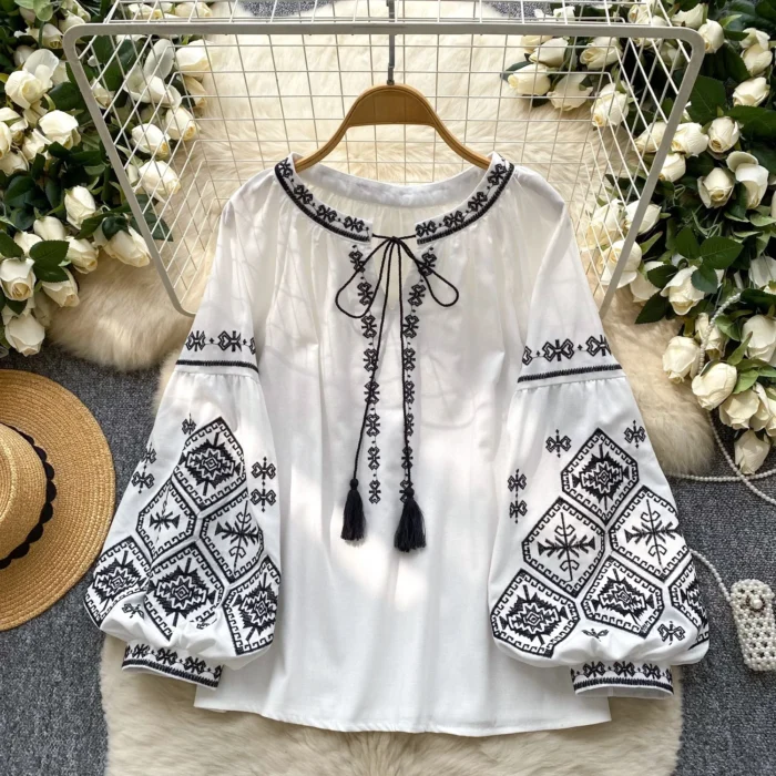 Blusa Boho Off White Folk 3
