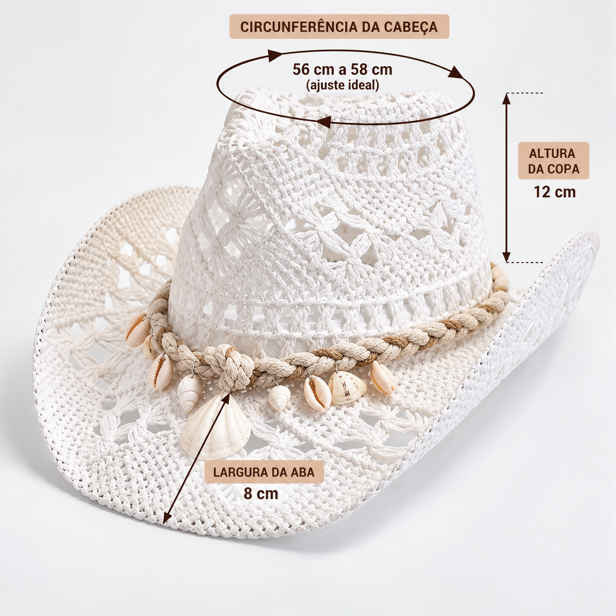Chapéu Boho Conchas Summer - Imagem 11