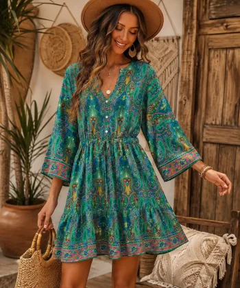Vestido Boho Encanto Verde 1